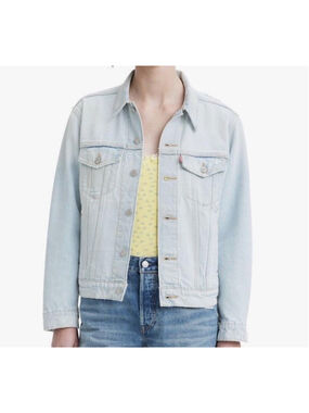Levi's Ex-Boyfriend Trucker Jacket Light Blue Relaxed Fit XL Women's Classic